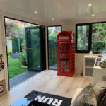 Internal Shot Of Urban Outdoor Garden Room Decking Doors