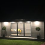 Dark Night Garden Room Lights On