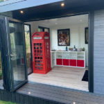 External Shot Inside Of Urban Outdoor Garden Room Spotlights