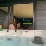 Hot Tub View From Double Canopy Garden Room With Storage Space And Insulated Roof