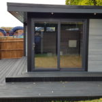 Side View Large Decking Composite Garden Room