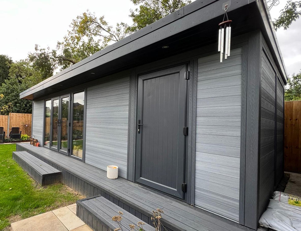 Garden Office With Side Storage Area