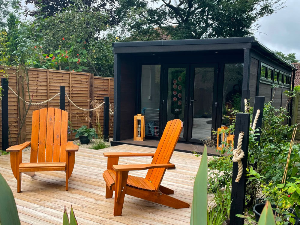 Garden Studio Complimented With Wooden Decking