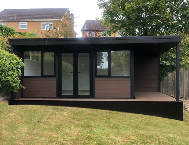 Sloped Garden With Garden Room